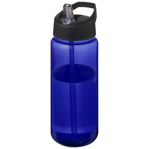 Bouteille de sport à personnaliser de 600 ml H2O Active® Octave Tritan™ Bleu / Noir